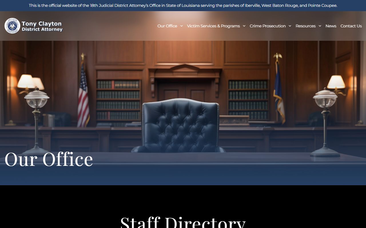 Iberville Parish criminal court records District Attorney staff directory