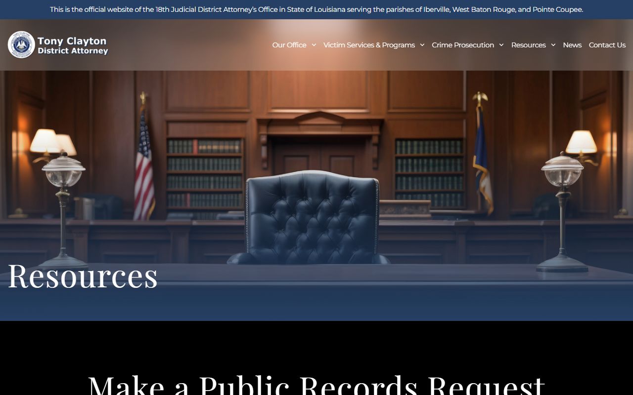 Iberville Parish court records District Attorney public records request