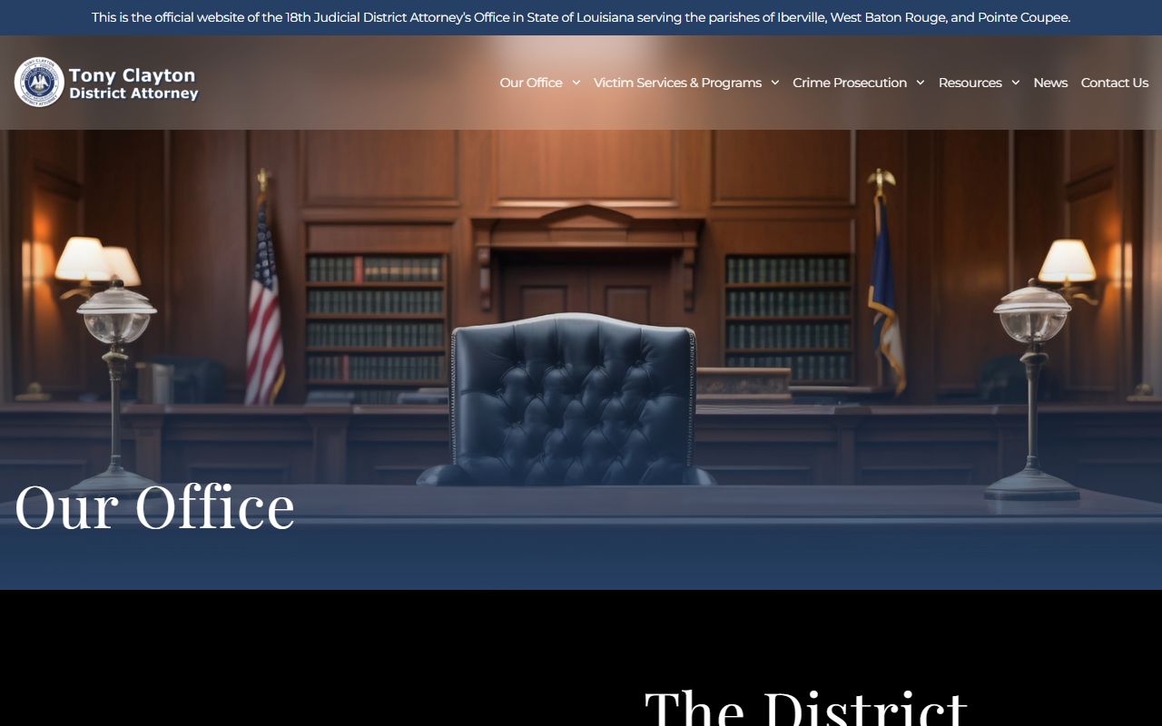 Iberville Parish court records District Attorney role page