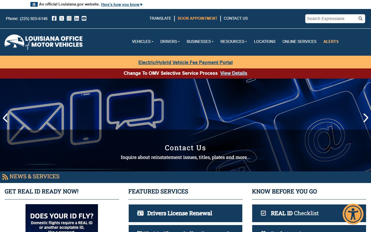 Iberville Parish traffic court records Louisiana OMV ExpressLane driver record channel