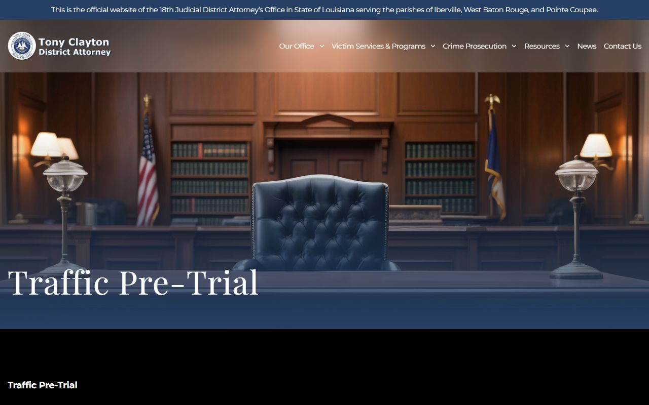 Iberville Parish traffic court records District Attorney traffic pre-trial form